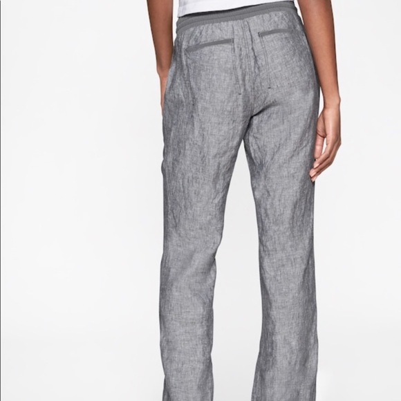 Athleta Bali heathered linen drawstring wide leg Pants 47157 - Picture 14 of 15